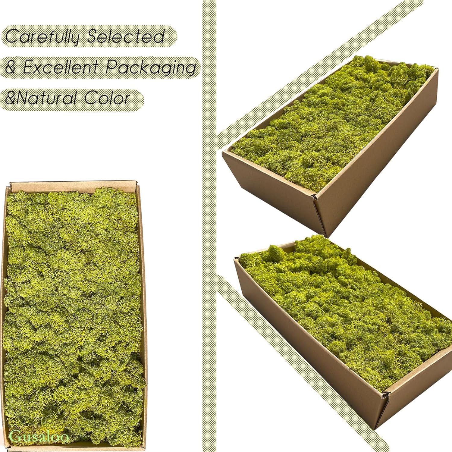 Preserved 1.1lb Moss Artificial Moss Natural Fresh Green Moss for Craft Handicraft Arts Floral Project Wall Decor Table Decor Wedding Centerpieces Garden Terrariums Decoration