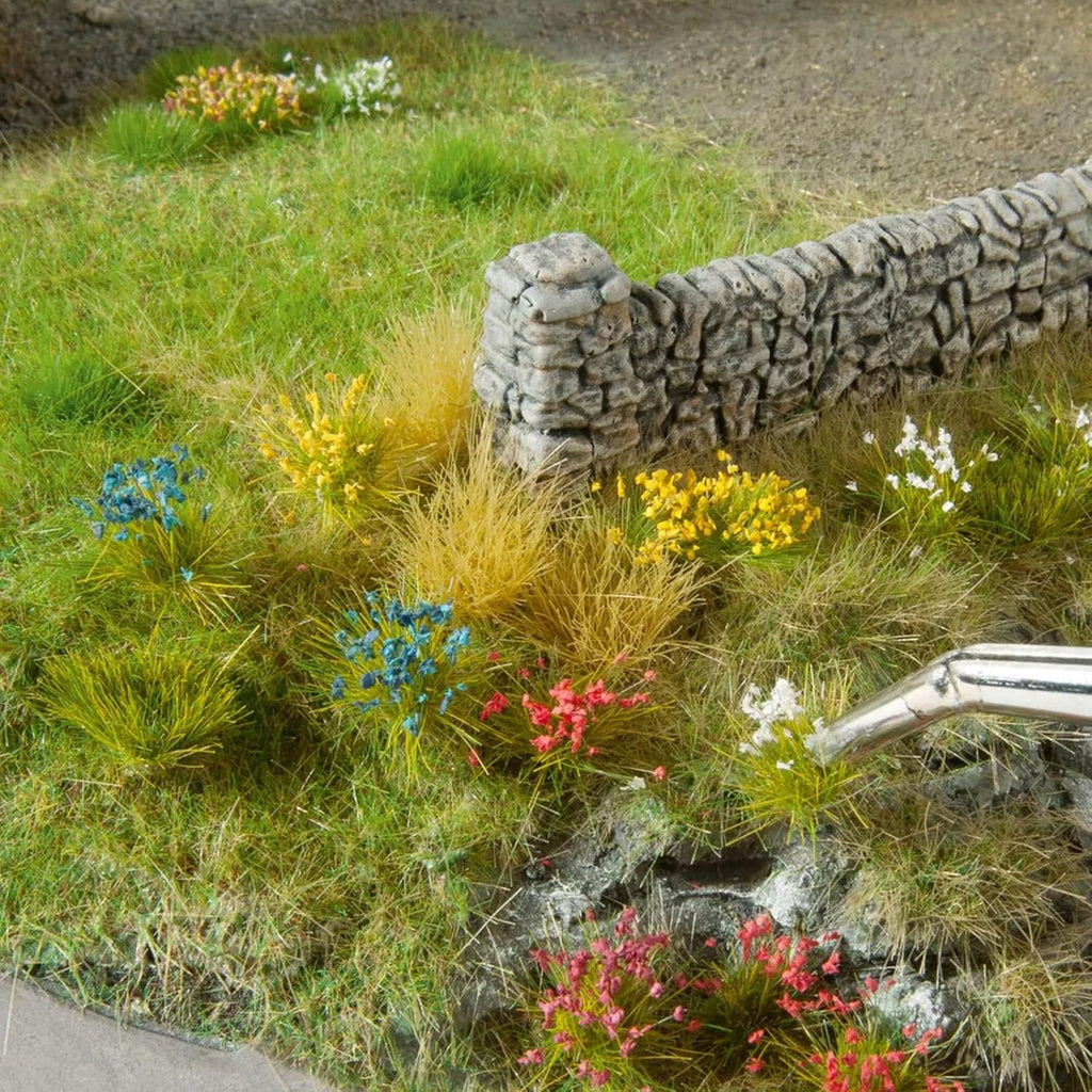 Warmtree 20 Pcs Static Grass Bushy Tufts Lowland Shrubs Scenery DIY Miniature for Train Landscape Railroad Scenery Sand Military Layout Model War Gaming Terrain (Autumn Green)
