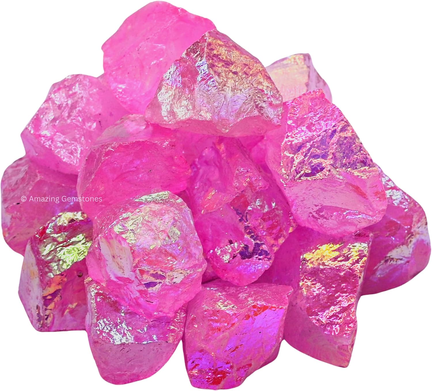 Amazing Gemstone Rose Aura Quartz Raw Crystals and Healing Stones, Natural Rocks for Meditation and DIY Raw Stones and Crystals (1 lb)
