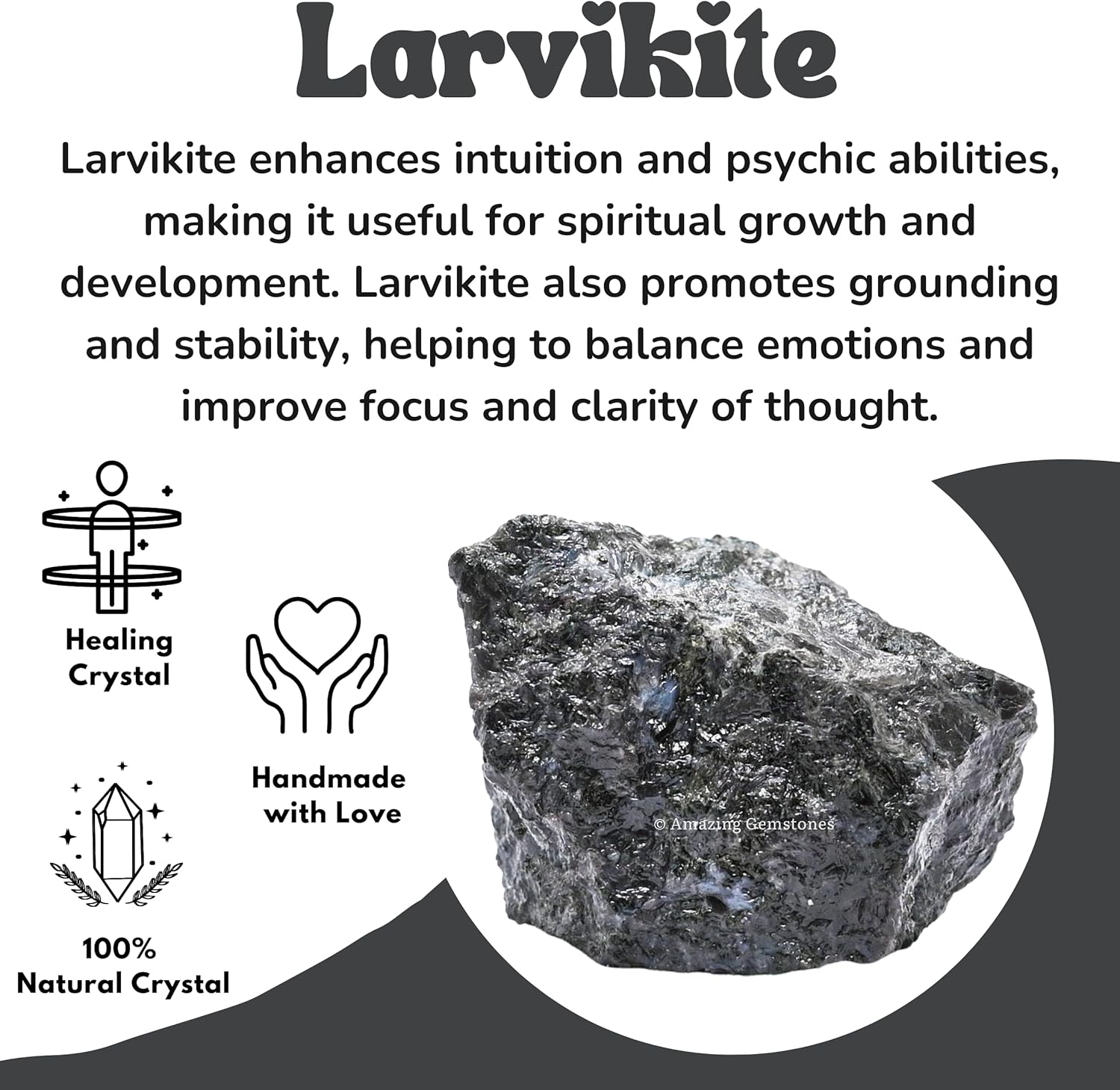Amazing Gemstone 2 Pieces Larvikite Raw Crystals and Healing Stones, Natural Rocks for Tumbling and DIY Raw Stones and Crystals