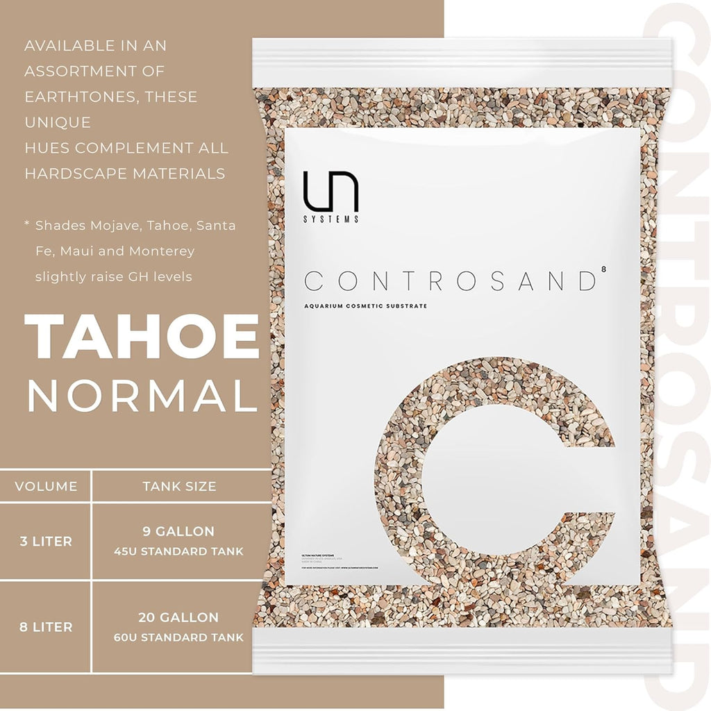 UNS Controsand - Tahoe, 3L - Natural Freshwater 3-5 mm Neutral Gravel - Decorative Small Rocks for Aquascaping Planted Tank - Aquarium Terrarium Substrate for Betta, Shrimp, Fish, Reptile Decor