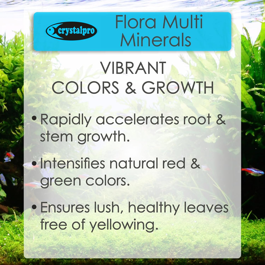 Flora Multi Minerals All in One Aquarium Plant Fertilizer - for Fast Growing Healthy Plants - Plant Food for Root and Leaf Growth- Safe for All Freshwater Livings 4.2 Oz