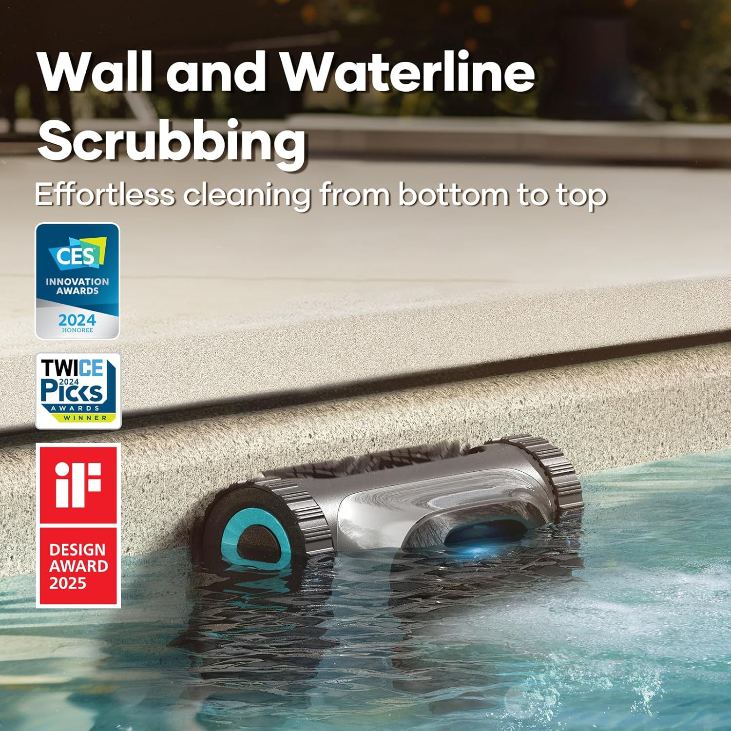 AIPER Scuba S1 Cordless Robotic Cleaner, Smart Navigation for Inground Pools up to 1,600 Sq.ft, Wall and Waterline Cleaning Vacuum