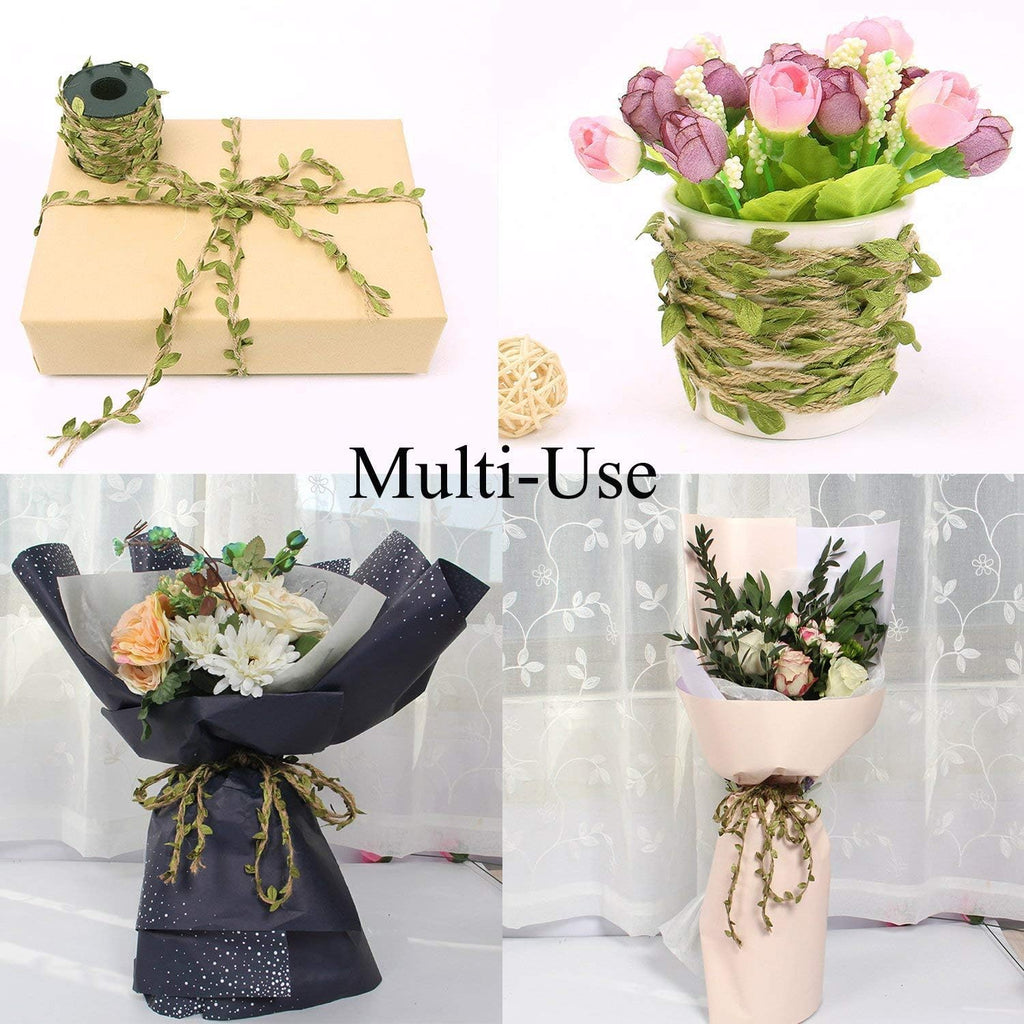 132 Ft Boho Eucalyptus Vines with Twine, Artificial Eucalyptus Leaf Greenery with Hemp Rope for Baby Shower Home Wall Garden Wedding Party Wreaths Christmas Craft Decorations
