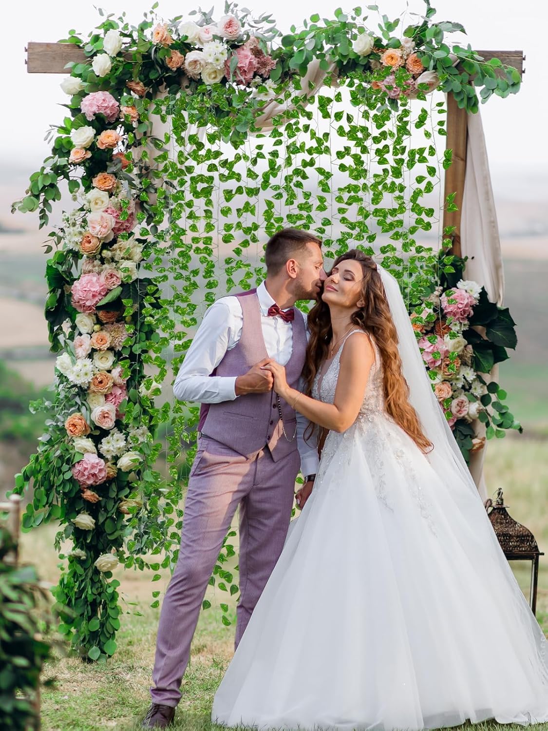 Kalolary 260FT Artificial Ivy Garland 36 Pack Scindapsus Leaf Fake Vines Plants Garland Hanging Aesthetic Plants Greenery Green Leaves for Wedding Bedroom Garden Party Office Wall Outdoor Decoration