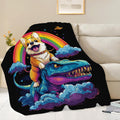 Corgi Blanket Funny Cartoon Corgi Dinosaur Throw Blanket Gifts for Corgi Lovers Girls Boys Kids Men Women Adults Super Soft Cozy Plush Fluffy Fuzzy Fleece Blanket Home Decor 50''X60''