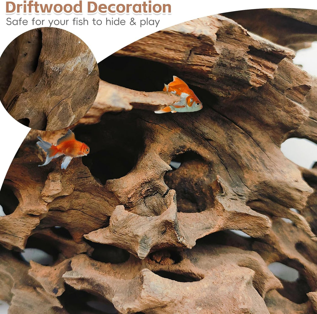 PINVNBY 6 Pcs Driftwood for Aquarium Decor 8" - 11" Natural Large Drift Wood for Fishtank Reptile Tank Aquarium Driftwood Branches Shrimp Wood Terrarium Decoration Assorted