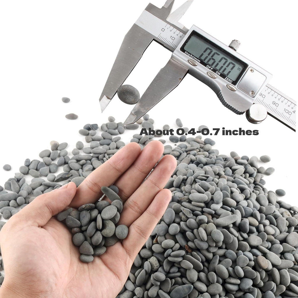 18lb Small Smooth River Rocks Pebbles for Plants & Succulents, Decorative Outdoor Landscaping Garden Rocks, Natural Mexican Beach Pebbles, Gravel for Aquarium, Fish Tanks, Vase and Yard Decor