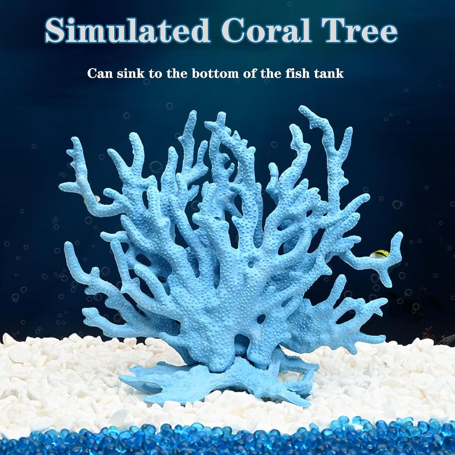 Besimple Artificial Aquarium Coral Ornament Plastic Fish Tank Plants Decoration for Aquarium Landscape (6.7”x5.5”x1.6”)