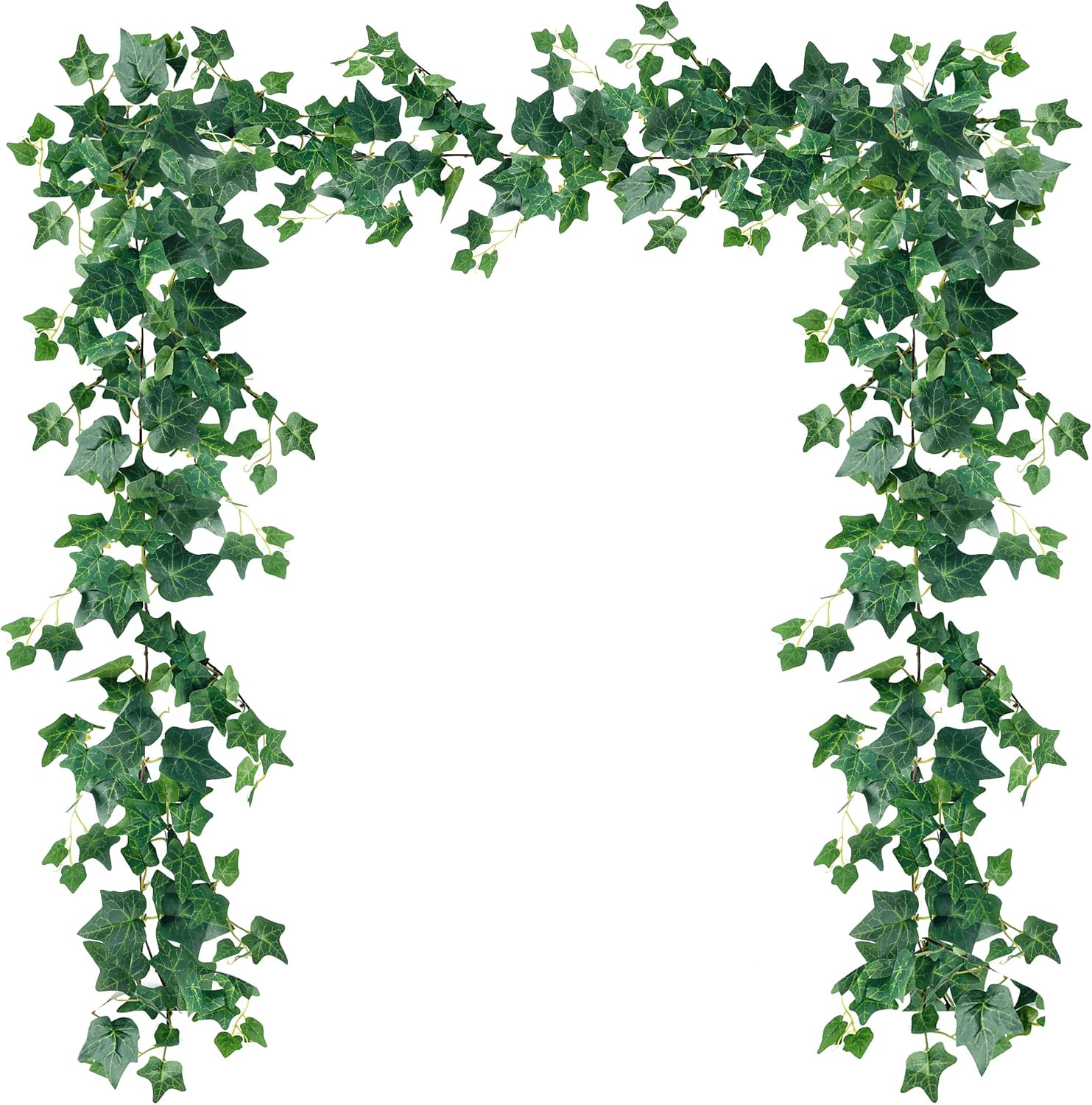 Sggvecsy 3 Pcs Artificial Ivy Vines Kit 6.4Ft Odorless Silk Ivy Garland with Green Leaves Fake Hanging Plants Artificial Greenery Decor for Wedding Home Wall Party Indoor Outdoor Decoration