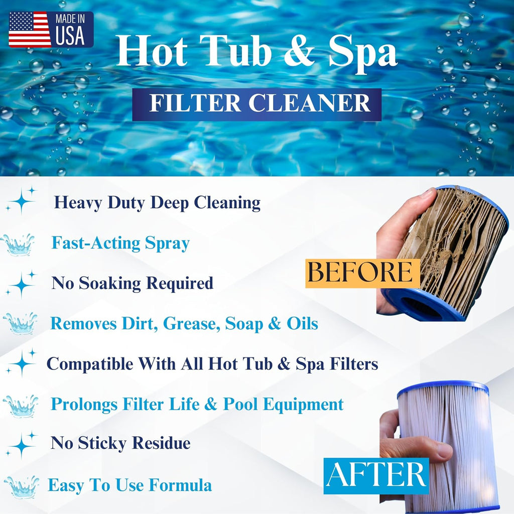 Black Diamond Stoneworks Ultimate Spa Filter Cleaner Fast-Acting Spray. Works Instantly on Hot Tub & Pool Filters Leaving Behind no Sticky Residue. Prolongs Filter Life and Pool Equipment. No Soaking