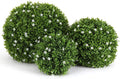 3rd Street Inn Topiary Ball Assortment - Artificial Plant Set - Indoor/Outdoor Wedding Party Decor - Faux Foliage Garden Sphere - Tree and Bush Substitute (15", 11", 7" (White Flower))