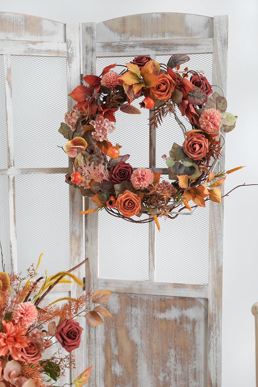 YYHUAWU Artificial Flowers Combo Box Set Gradient Color Flower Leaf with Stems for DIY Wedding Bouquets Centerpieces Baby Shower Party Home Decorations