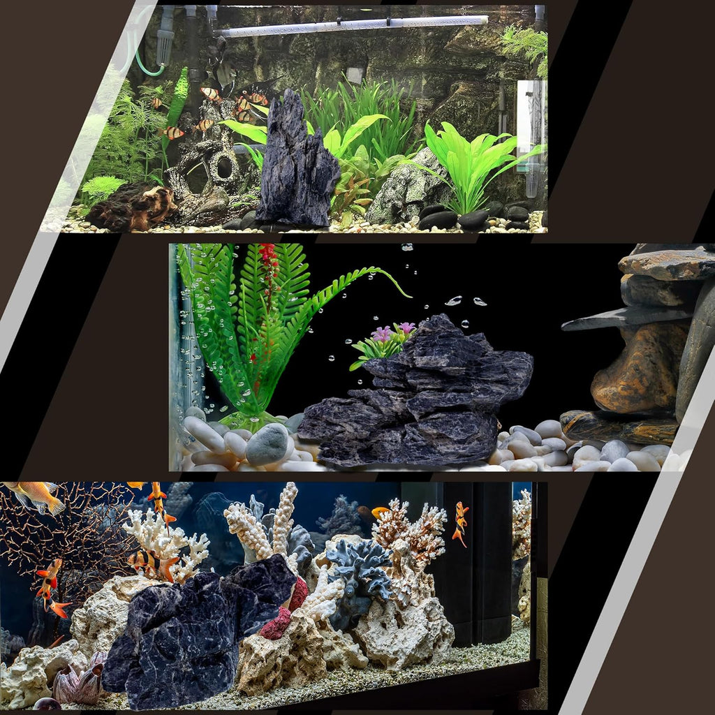 7/12 Pounds Natural Stream Slab Stones,Dragon-Rock Stone,Seiryu Stones Perfect for Aquariums,Fish Tanks,Terrariums,Landscaping Model,Reptile Rest Rock (Seiryu Stones, 7 LB)