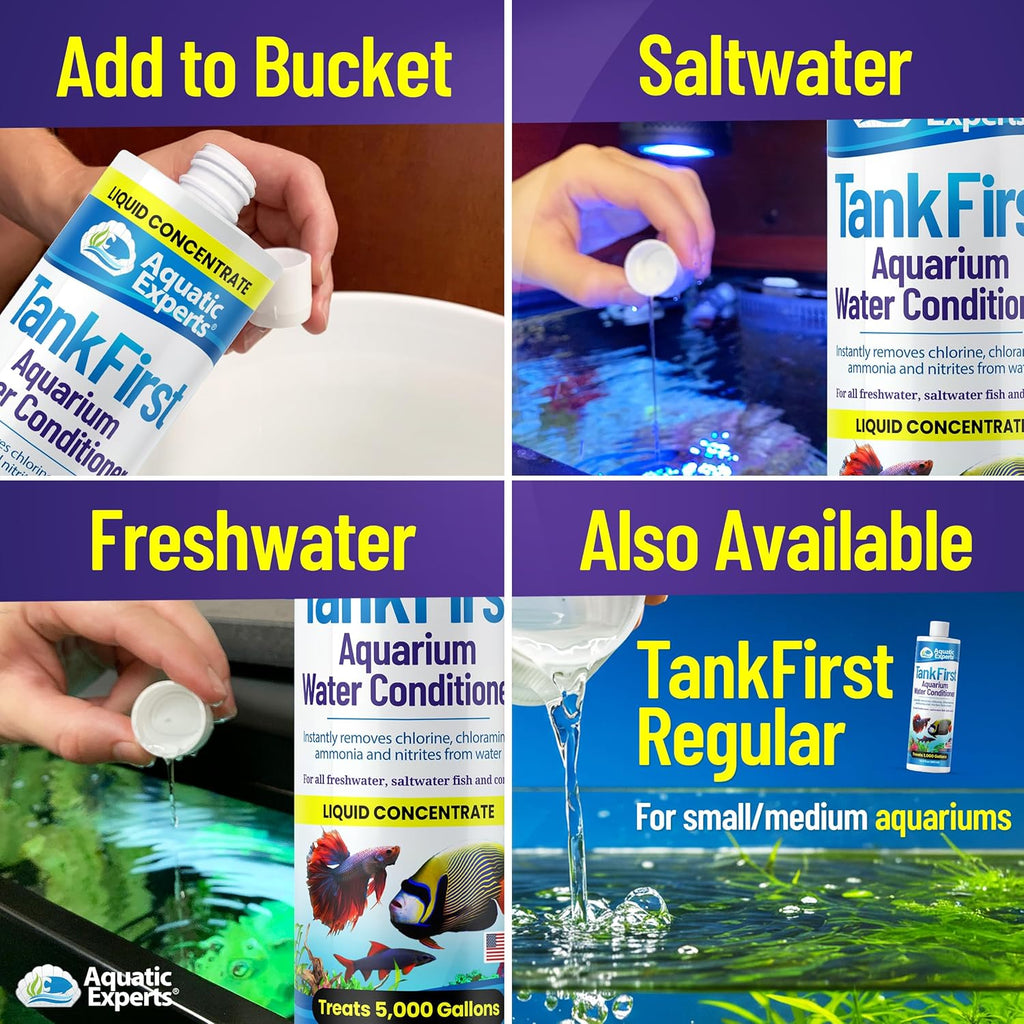TankFirst Complete Aquarium Water Conditioner - Fish Water Conditioner, Instantly Removes Chlorine, Chloramines, and detoxifies Ammonia from Fish Tank (TankFirst Concentrate, 1 L)