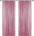 Sugargirl Pink Sequin Backdrop Curtain 2 Panels 2FTx8FT Glitter Pink Background Drapes Sparkle Photography Backdrop for Party Wedding Birthday Wall Decoration