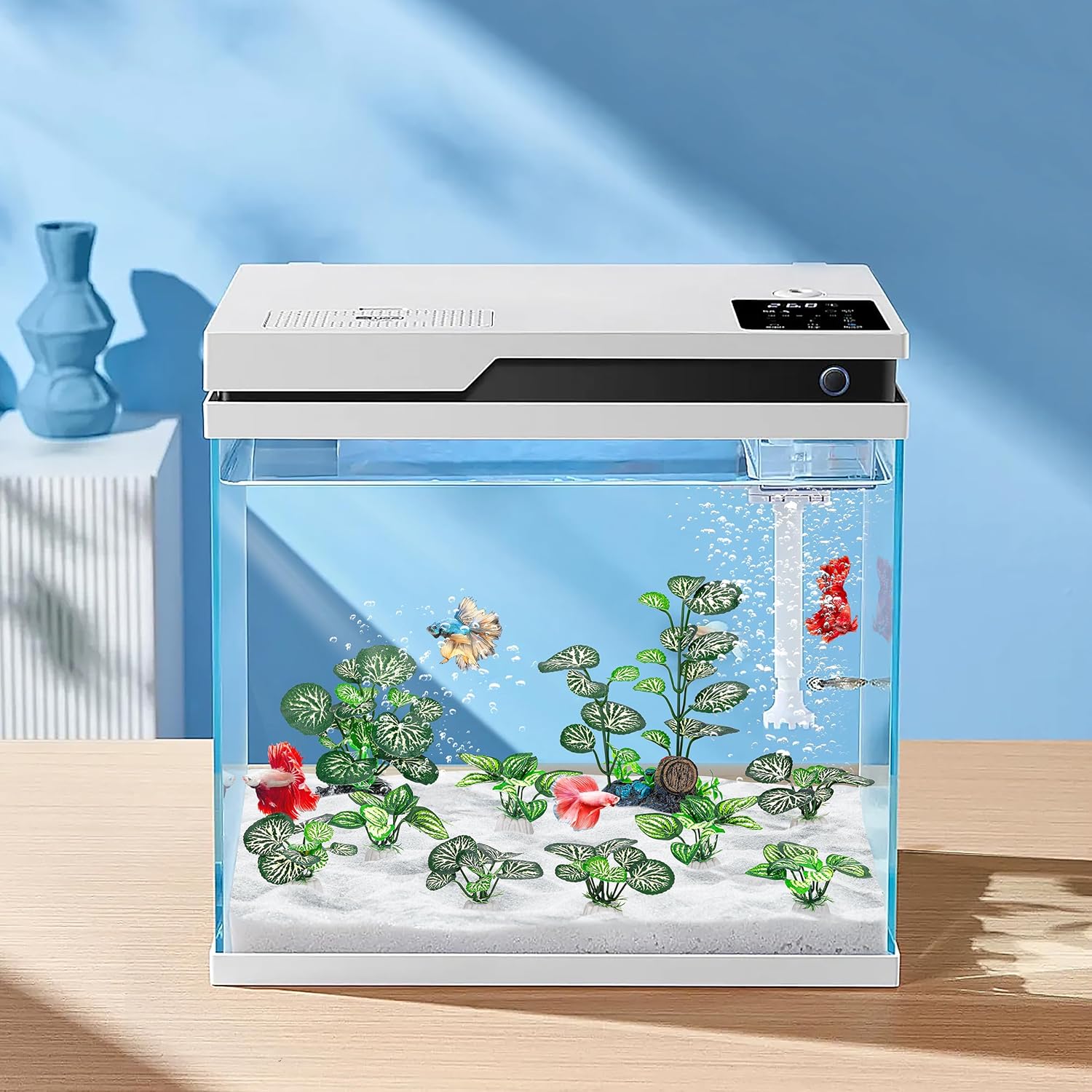 MyLifeUNIT Betta Fish Tank Decor Plants, 10 Pack Silk Aquarium Plants for Fish Tank Decorations, Betta Fish Leaf Pad for Sleeping Resting Hiding Playing