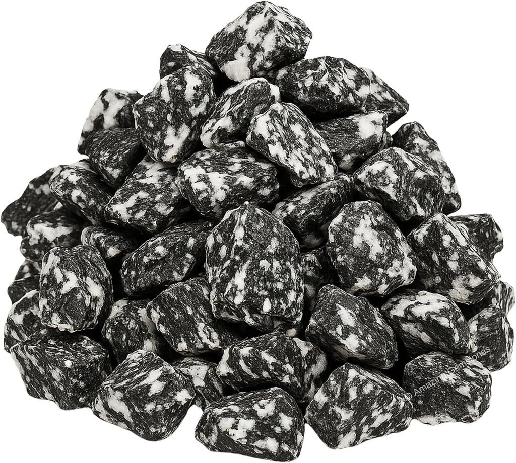 Amazing Gemstone Black & White Tourmaline Raw Crystals and Healing Stones, Natural Rocks for Tumbling - DIY Raw Stones and Crystals, 2 Pieces