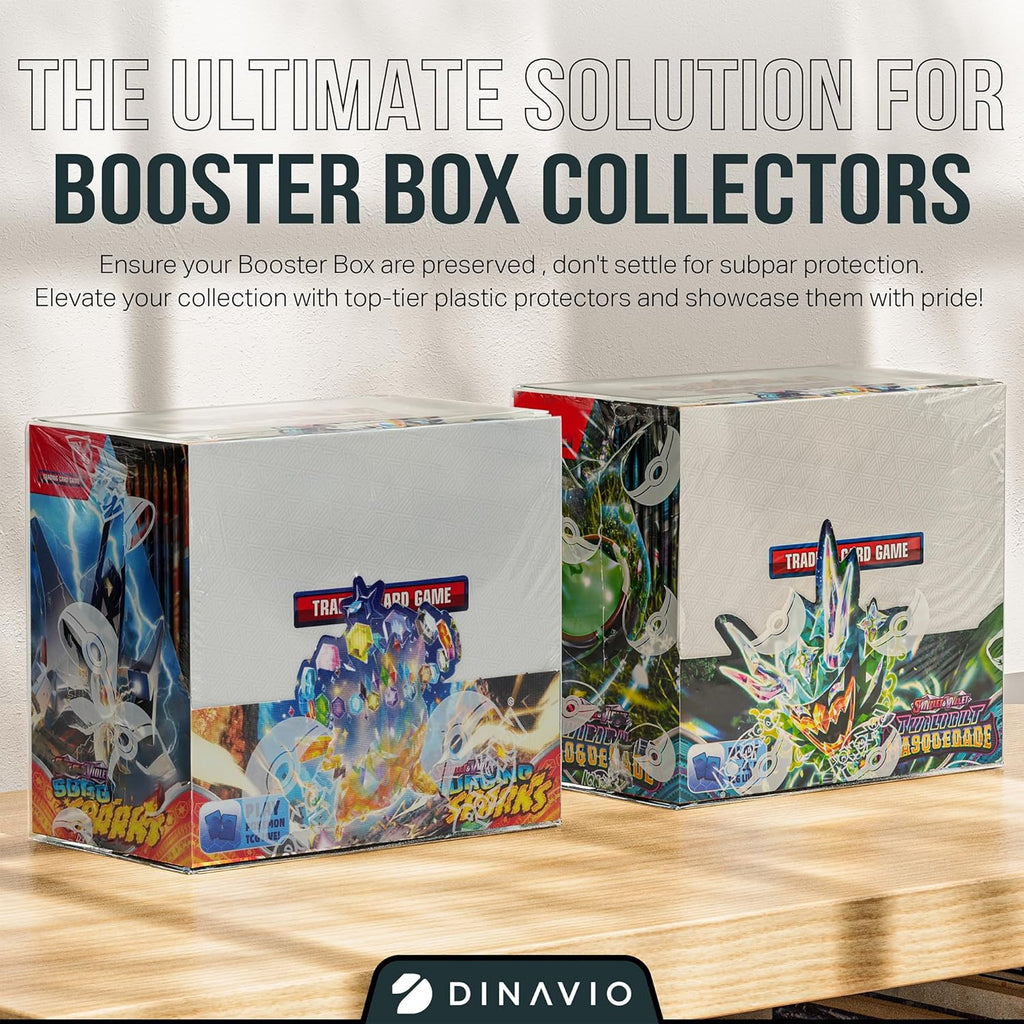 Plastic PKMN Booster Box Protector 10 Pack - Booster Box Case Display Protectors - Compatible with English PKMN Booster Boxes - 0.5mm Thick (Pack of 10)