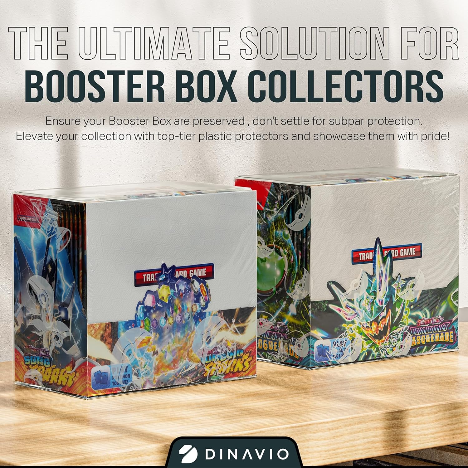 Plastic PKMN Booster Box Protector 5 Pack - Booster Box Case Display Protectors - Compatible with English Modern PKMN Booster Boxes - 0.5mm Thick (Pack of 5)
