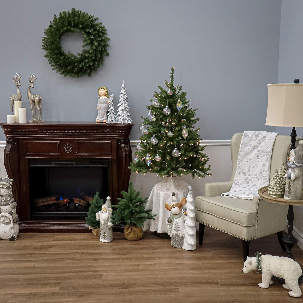 National Tree Company 4.5 ft Unlit Dunhill Fir Artificial Christmas Tree, 763 Tips, Includes Stand, Green