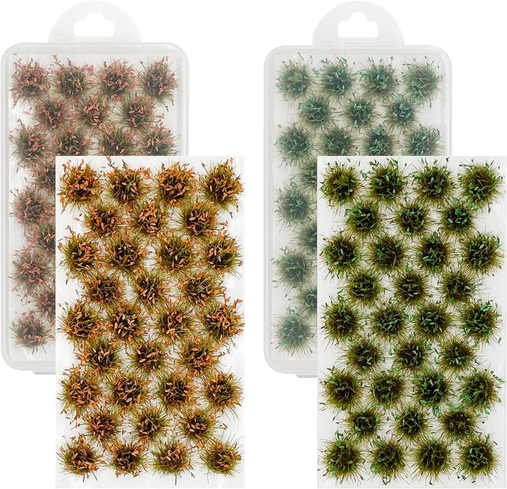 Cayway Miniature Grass Cluster, Static Grass Tuft Model Vegetation Groups for DIY Model Train Landscape Railroad Scenery Grass Tufts Flower (Yellow and Green)