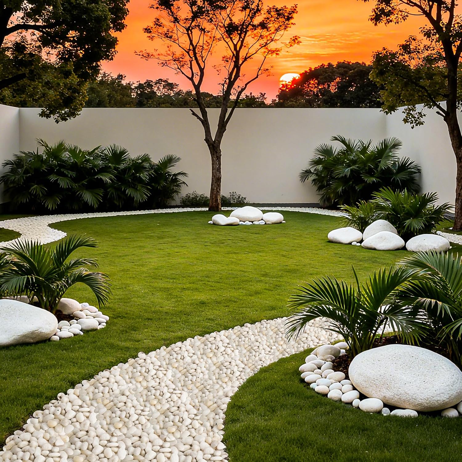 Onlyfire 5lb White Polished Pebbles, 3/8"-13/16" Natural Decorative River Rocks Aquarium Gravel Stones for Landscaping, Indoor Plants, Vase, Succulent, Fish Tank
