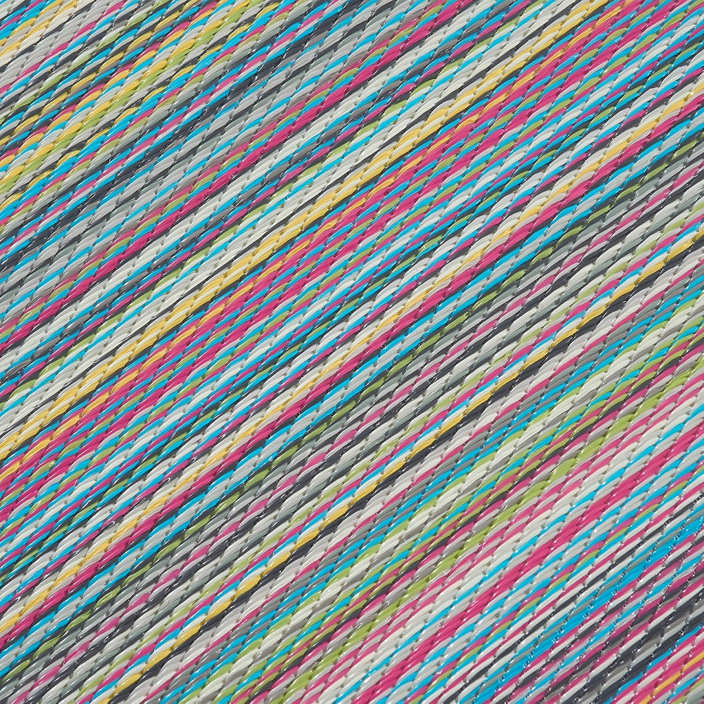 Fab Habitat Striped Non Slip Doormat - Durable, Thin - Recycled Plastic - Entryway, Front Door, Porch, Patio - Cancun - Candy (24" x 36" Non-Slip)