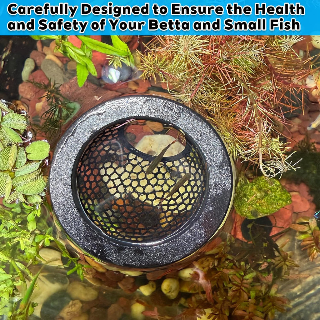 Floating Betta Hide & Shrimp Cave – 3-in-1 Aquarium Hammock, Feeder Ring & Resting Spot – 3D Printed Floating Log for Betta Fish, Shrimp, Corydoras – Nano Tank Decor & Stress-Free Shelter