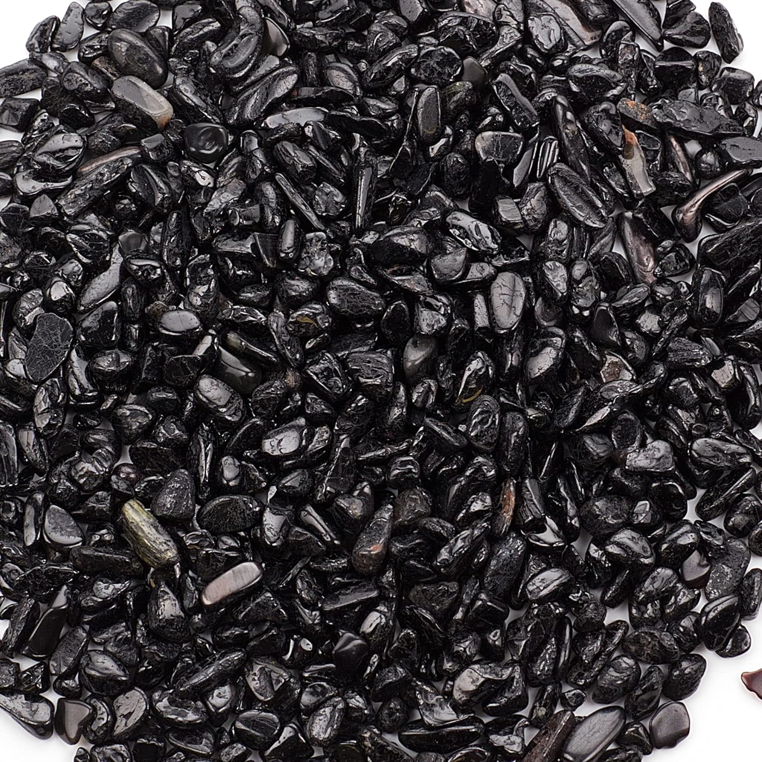 Cherry Tree Collection 1/2 Pound Polished Tumbled Gemstone Chips, Pebbles, Crystal Chips Bulk for Jewelry Making, Healing, Plants, Succulents, Aquariums, Decoration, Chakra (Black Tourmaline)