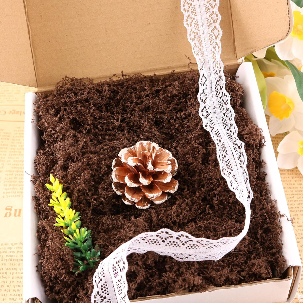 Lifelike Filamentous Moss is Used in Art Projects, Autumn Theme, Vase Stuffing, Gift Decoration, Romantic Crafts and Wedding Background Wall Display (Brown 3.5oz)