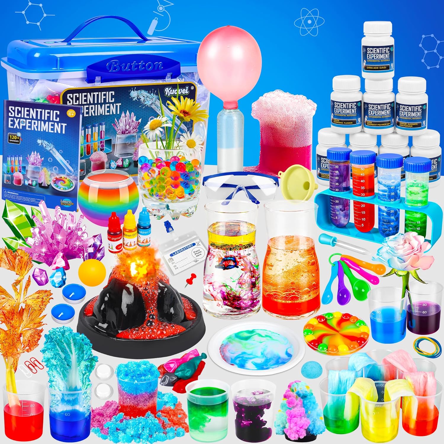 Kuovei Science Kit for Kids,120 Science Lab Experiments,Scientist Costume Role Play STEM Educational Learning Scientific Tools,Birthday Gifts and Toys for 6 7 8 9 10-12 Years Old Boys Girls Kids