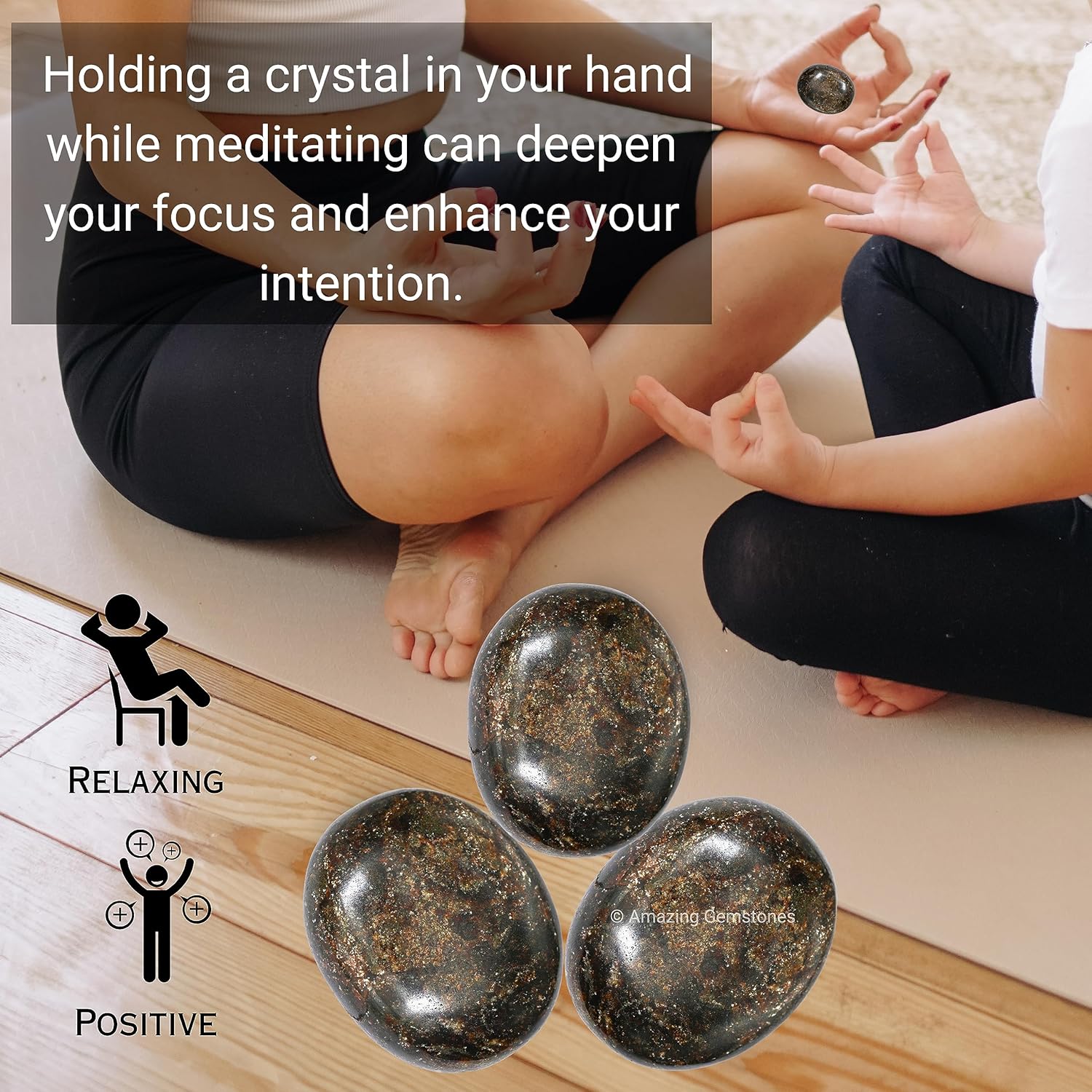 Amazing Gemstone Garnet Crystals and Healing Stones - Large Palm Stone Crystals Piedra - Crystal for Good Luck, Balanced Positive Energy, Meditation - Unique Stocking Stuffers Gifts for Women, Men