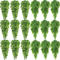 Hoteam 18 Pcs Artificial Hanging Plants 32 Inch Fake Ivy Vines with Fake Leaves Patio Artificial Plants Greenery for Living Room Indoor Outdoor Wall, No Basket (Pothos,Persian Grass)