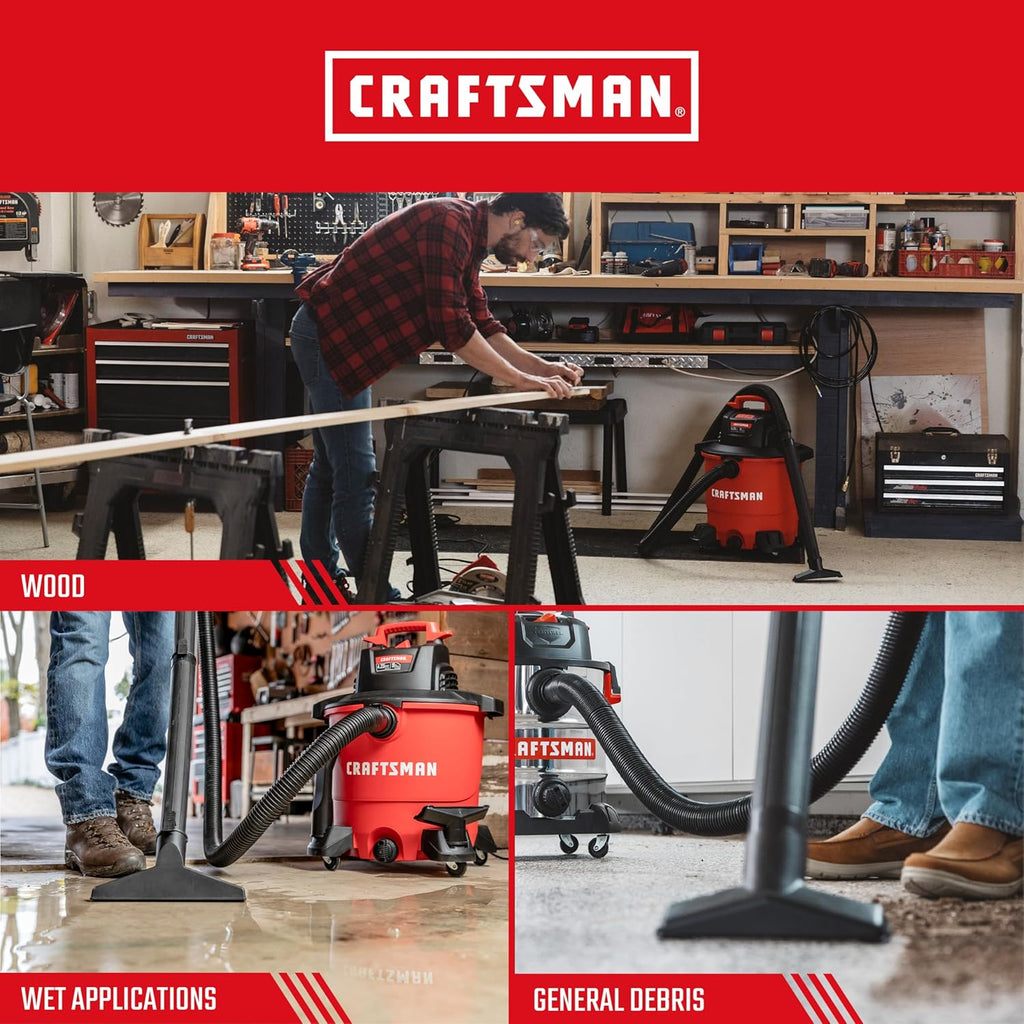 CRAFTSMAN CMXZVBE38779 Genuine General Purpose and Wet Application Wet Dry Vac Replacement Vacuum Filters for Most 5 to 20 Gallon CRAFTSMAN Shop Vacuums, Easy Installation, Liquid and Dry Pick-ups