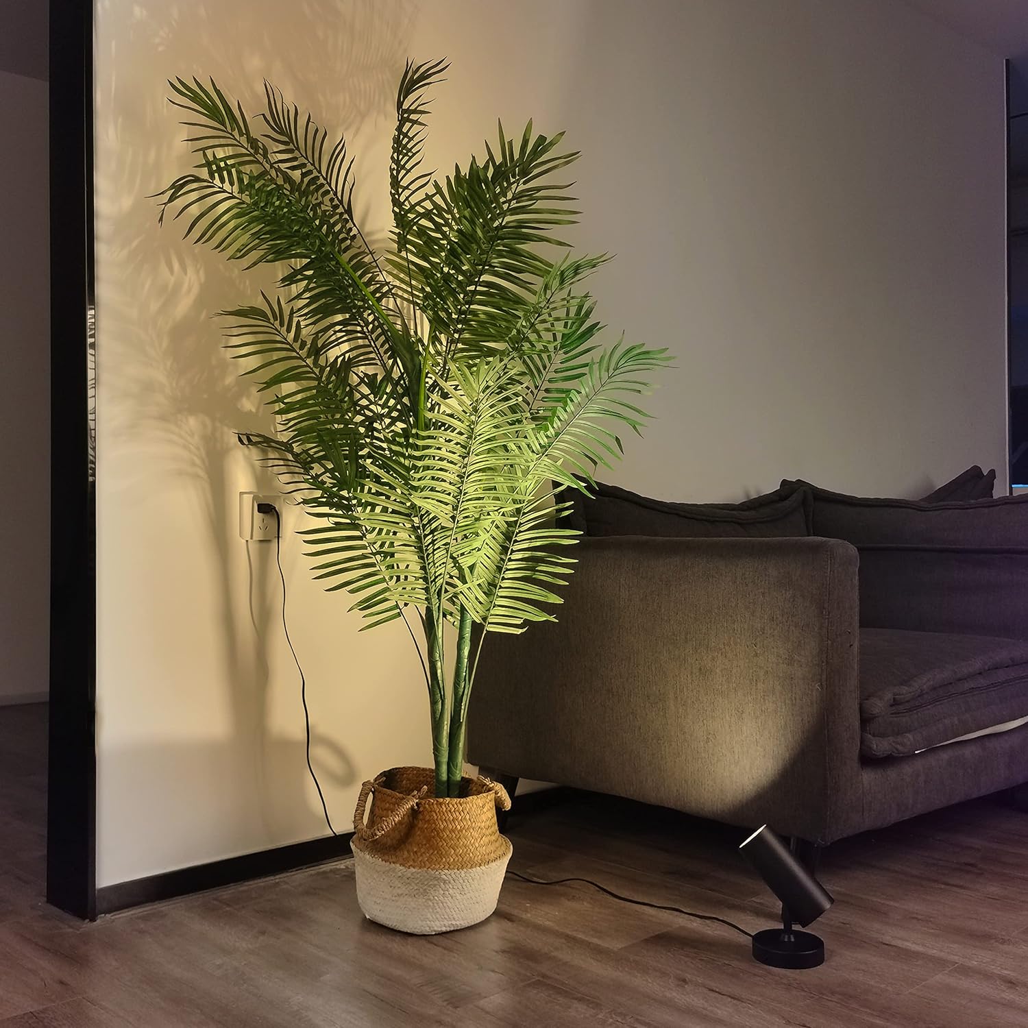 Aisilan Plug in Spotlight with On/Off Switch - Uplight Spotlight Indoor Accent LED Ceiling Light for Plants, Background Wall - Warm White 12W COB Chip CRI 97