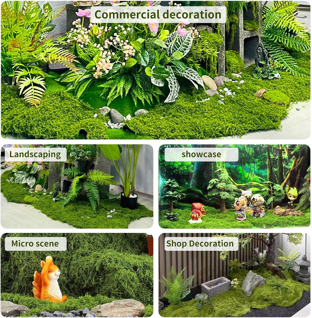 Artificial Green Moss Mat for Decoration Carpet Grass Wall, Natural Green Decorative for Plants Indoor with Base Fabric, Artificial Moss Mat suitable for DIY projects (Green- 19.68*19.68 inch)