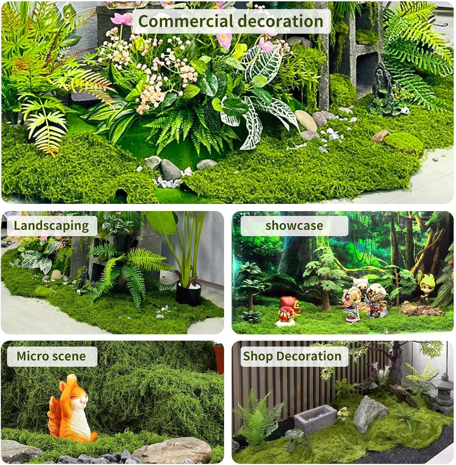 Artificial Green Moss Mat for Decoration Carpet Grass Wall, Natural Green Decorative for Plants Indoor with Base Fabric, Artificial Moss Mat suitable for DIY projects (Green- 19.68*19.68 inch)