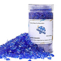 TWINKLING High Luster Fire Glass Gravel Stone Glitter,Broken Glass,Fire Gems Chips,Crushed Glass for Fire Pit Crafts Resin Art Aquarium Garden Decoration,3-6mm,1-Pound Jar (Cobalt Blue)