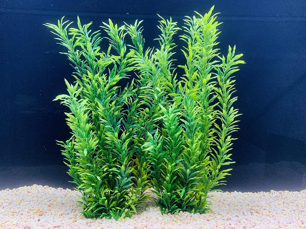 BEGONDIS 2 Pcs Artificial Water Plants, Fish Tank Aquarium Decorations, Made of Soft Plastic