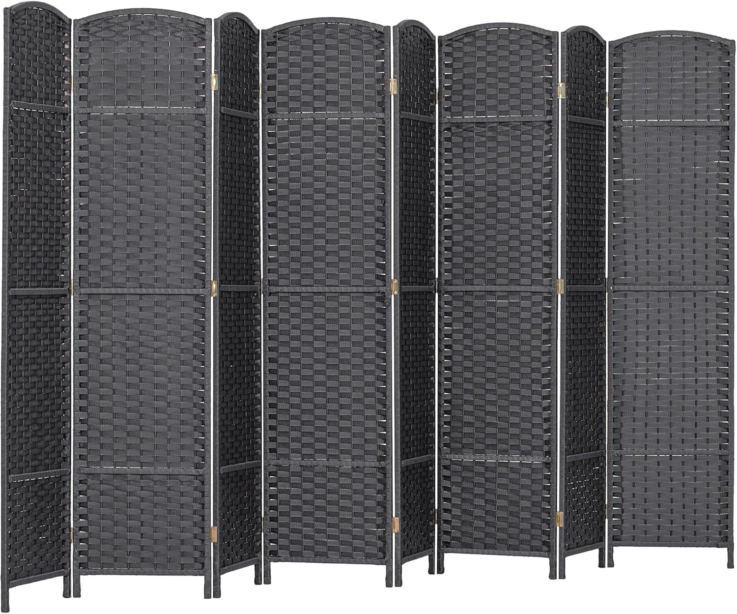 HOMCOM Room Divider, 8 Panel Folding Privacy Screen, 5.6' Tall Freestanding Partition for Home Office, Bedroom, Charcoal Gray
