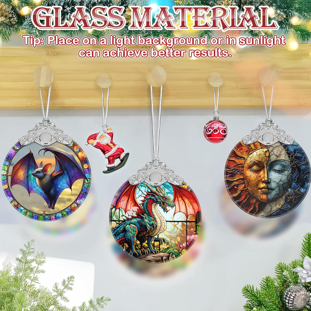 Christmas Ornament, 2025 Ornaments for Christmas Tree, Stained Glass Hanging Ornament, Holiday Ornaments, Unique Gift Idea - Flying Dragon