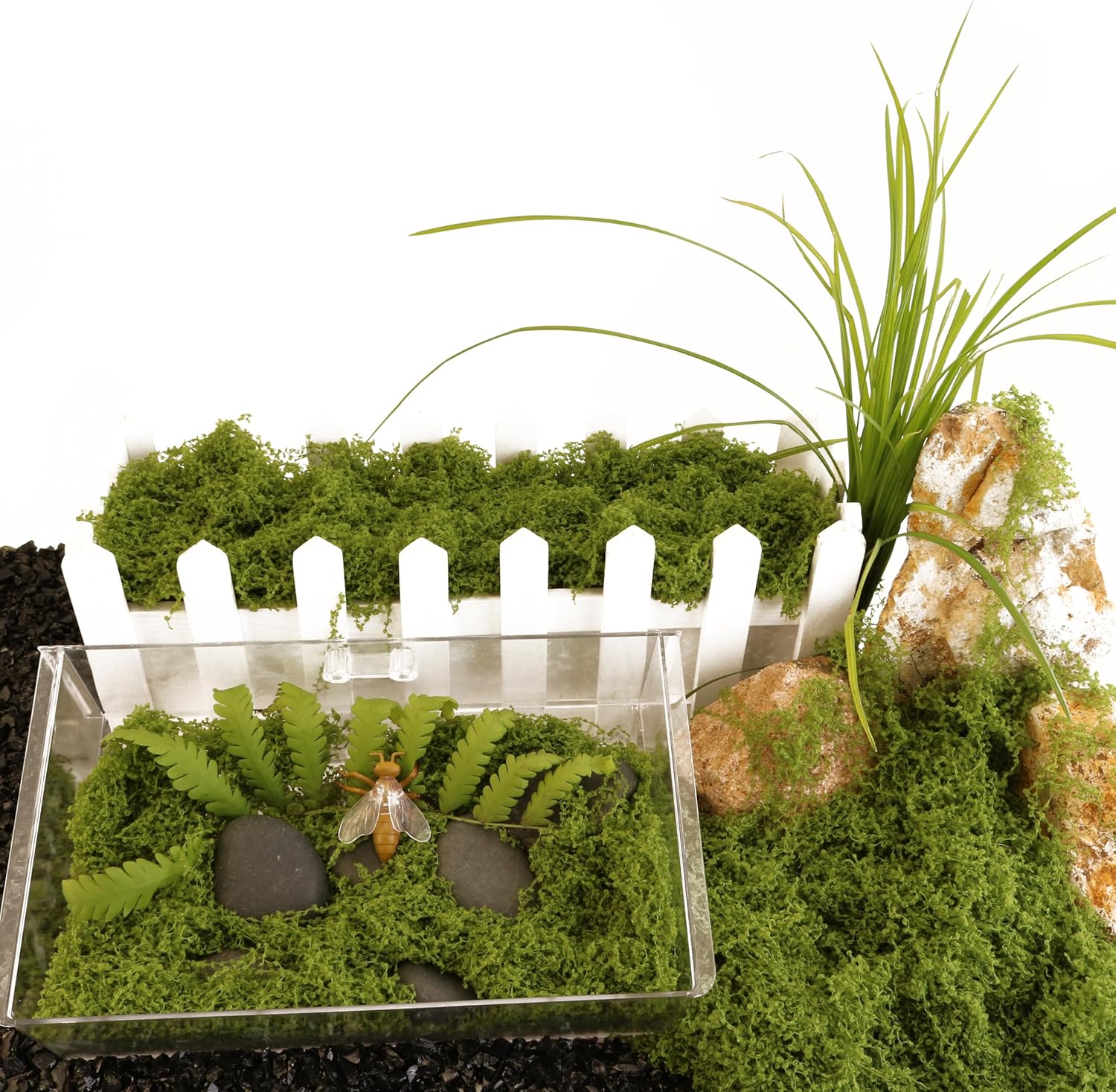 Caiyjhao Artificial Green Moss is Used for Potted Plants, and Moss Crafts are Used for Fairy Tale Garden Houses, Garlands, Glass Container Fillers and Wedding Wall Decoration (7.05 Ounces)