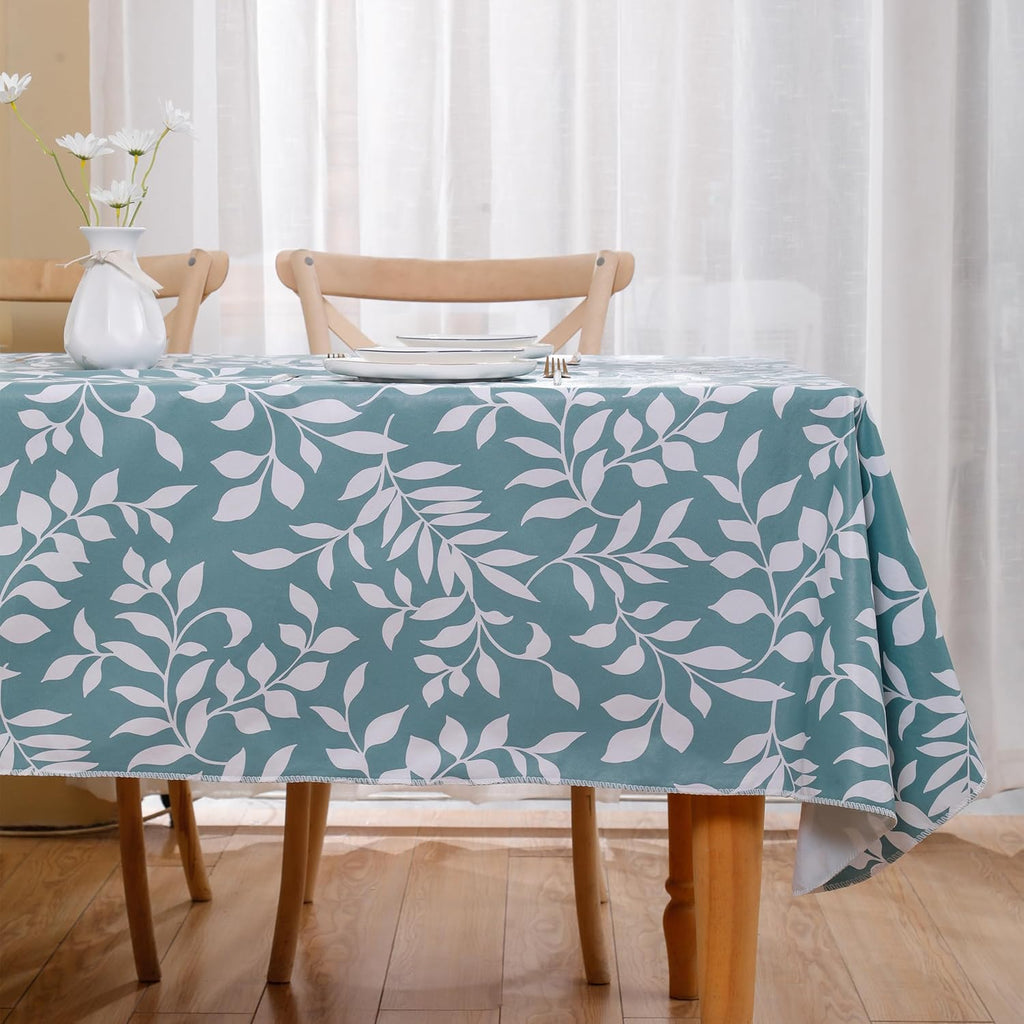 Walrus Heavy Duty Vinyl Tablecloth with Flannel Backing Waterproof Oil-Proof Plastic Table Cloth Stain-Resistant Wipeable Rectangle or Square Table Cover for Indoor and Outdoor (Branch, 52X70 Inch)