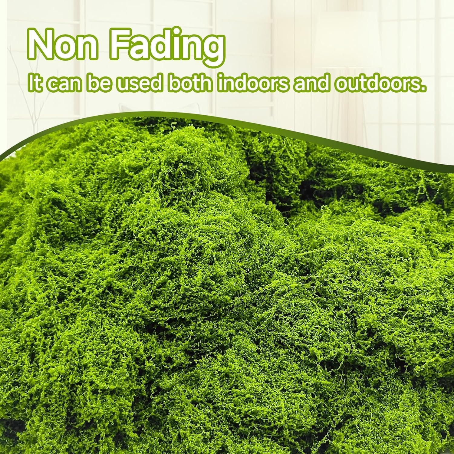 Aspamms Fake Green Moss for Potted Plants Indoor,3.5oz Artificial Moss for Crafts, Faux Moss Decor for Fairy Garden, DIY Decorative, Model Making, Walls, Glass Containers, Home