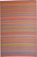 Fab Habitat Outdoor Rug - Waterproof, Fade Resistant, Crease-Free - Premium Recycled Plastic - Striped - Patio, Porch, Deck, Balcony - Cancun - Multicolor - 5 x 8 ft