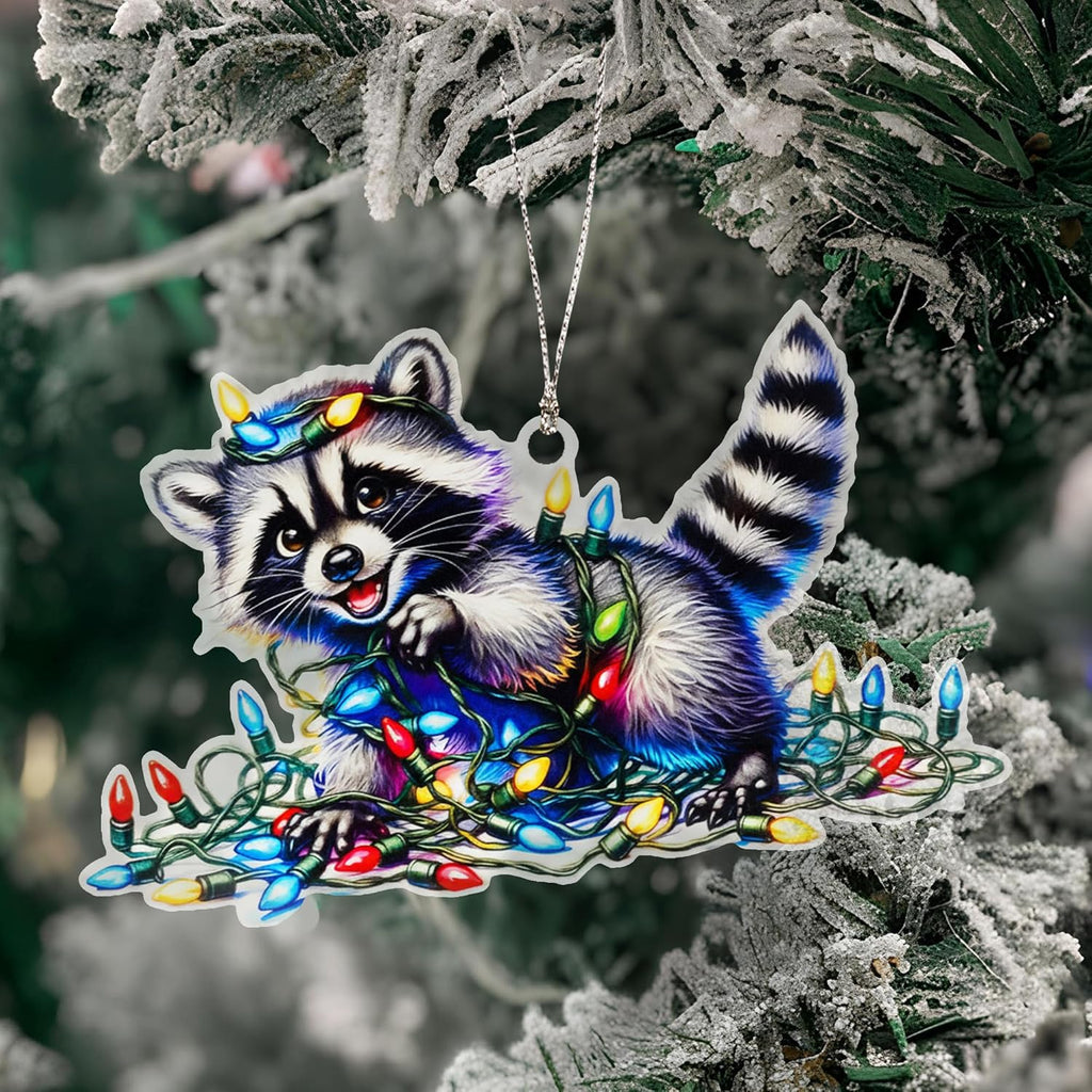 Raccoon Christmas Ornaments 2025, Funny Christmas Ornament, Funny Raccoon Gifts for Women Men, Sweater Animal Christmas Decorations, Unique Acrylic Keepsake Holiday Present Exchange Party Favor.