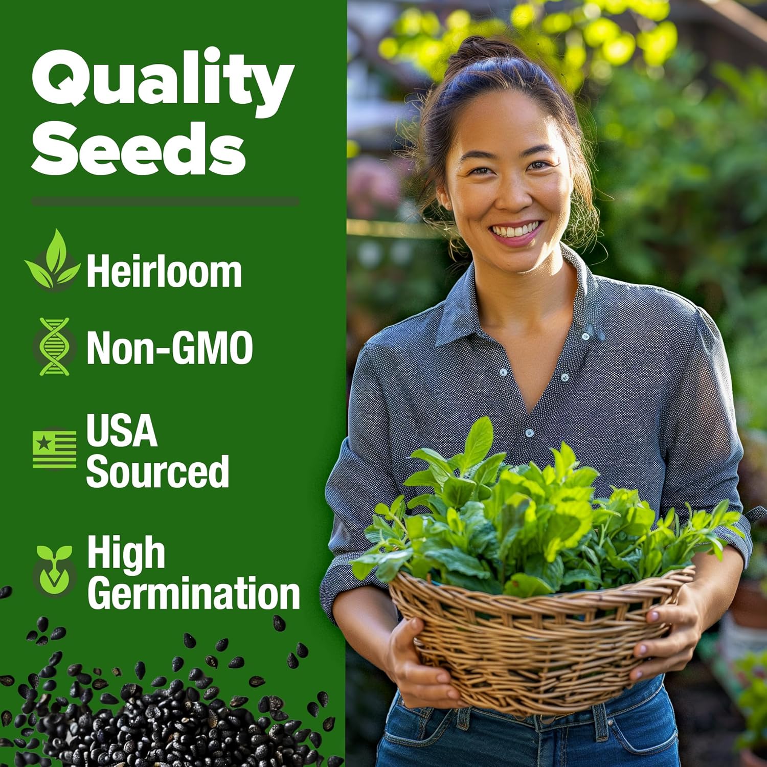 HOME GROWN Premium Common Mint Seeds (Bulk Pack) 3,600 Heirloom Herb Seeds, USA Sourced | Ideal for Planting Outdoors or Indoors for a Fresh Mint Tea Garden (Mentha spp)