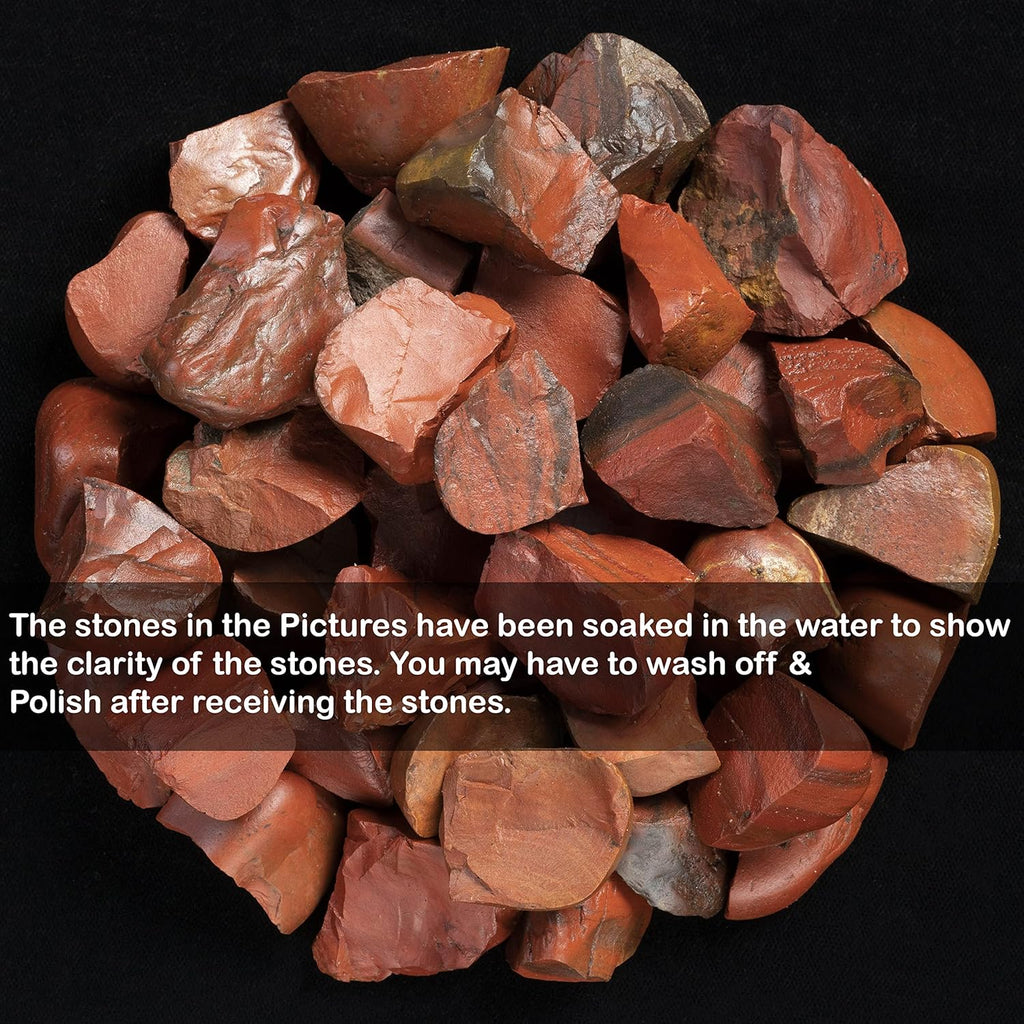 Crocon 1LB Red Jasper Bulk Raw Rough Rock Natural Gemstones Tumbling Cabbing for Chakra Stone Balancing Reiki Healing Good Luck Spiritual Home Office Decor