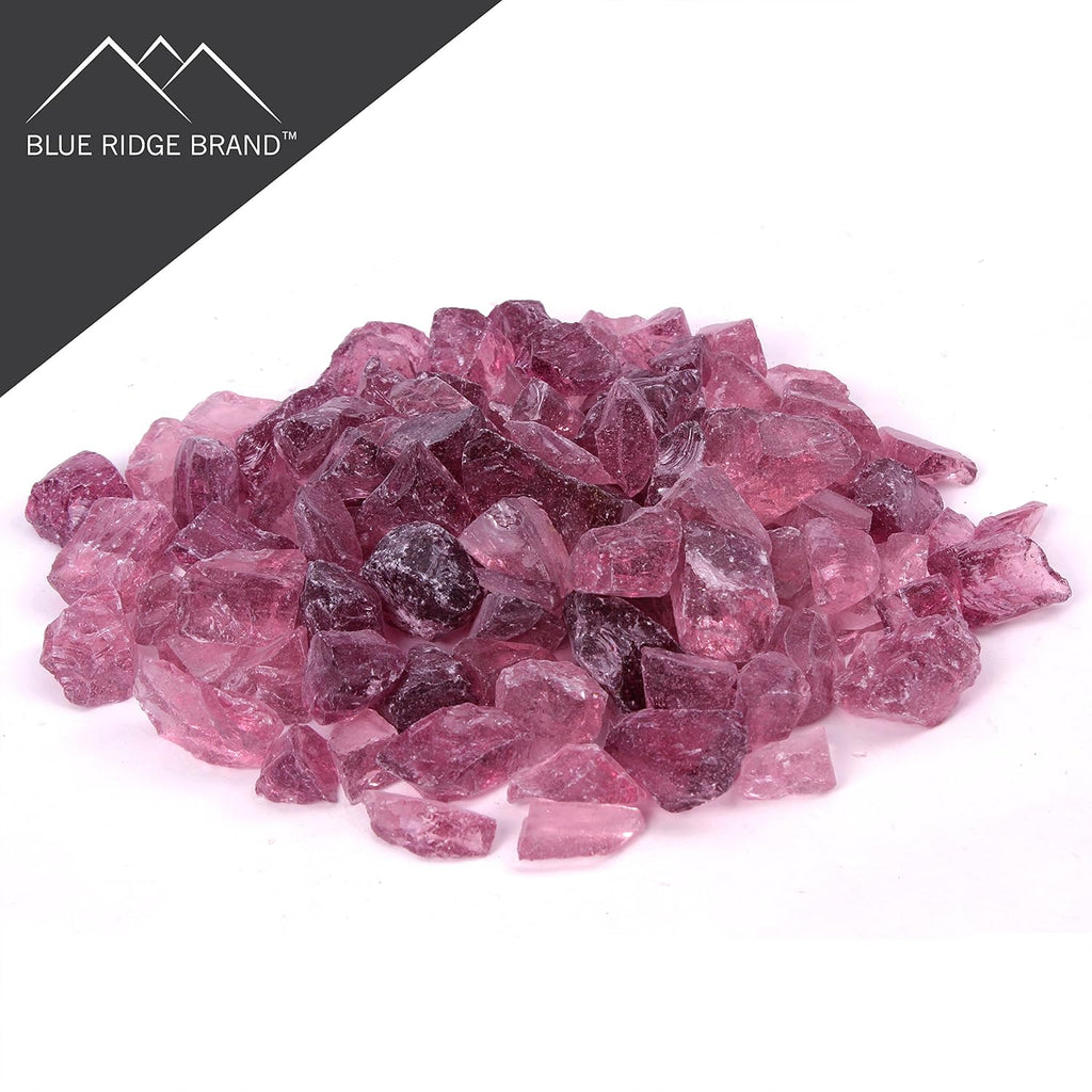 Fire Pit Glass - Fire Glass for Fire Pit - Firepit Glass Rock - Glass Stones - Fire Pit Glass Rocks - Gas & Propane Fire Pit & Fireplace Glass (20 Pound, Purple)